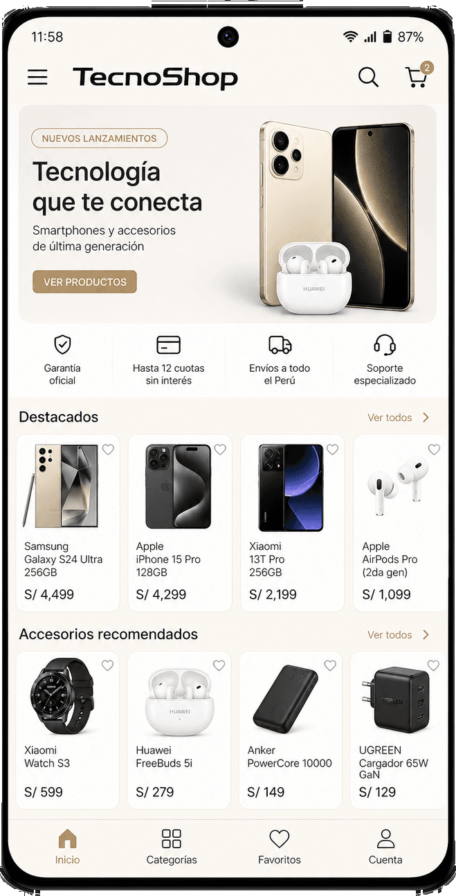 Productos y categorías