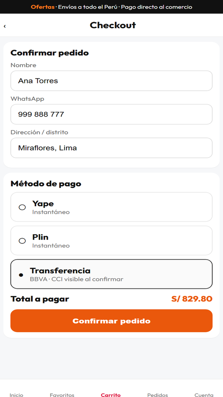 Pago a tu cuenta