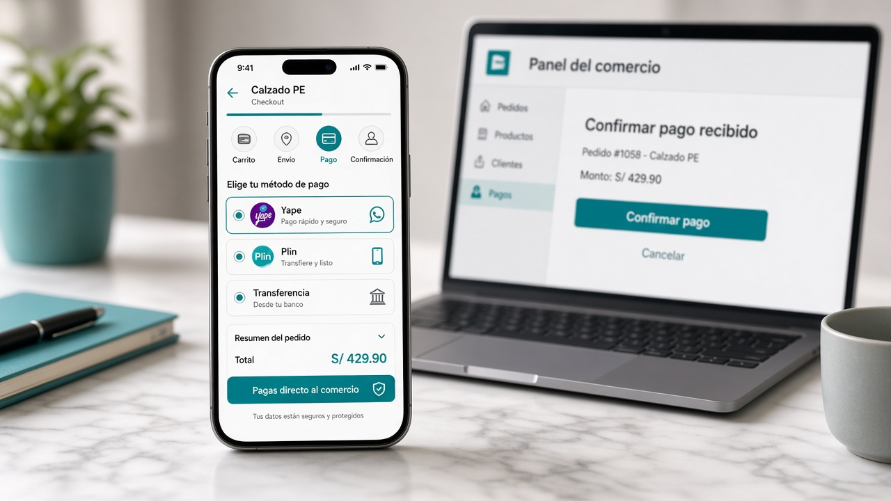 Checkout con Yape, Plin y transferencia